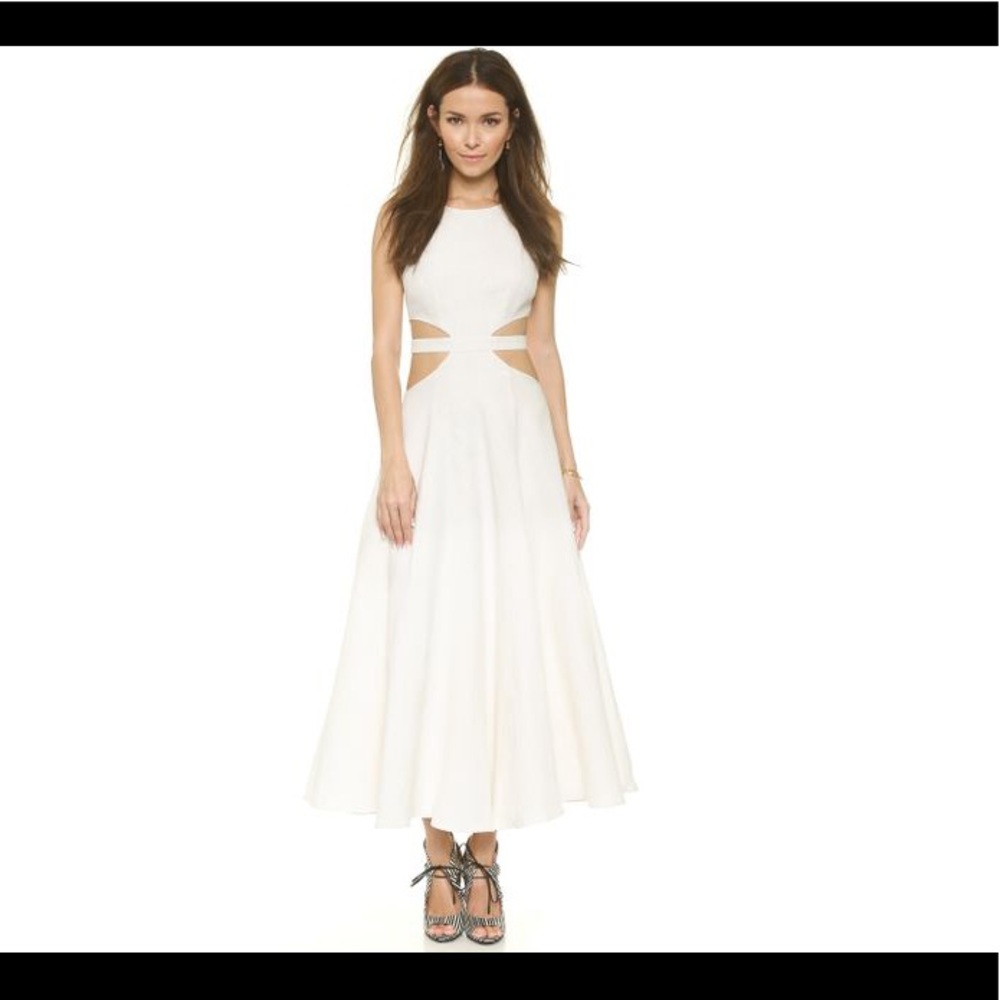 Mara Hoffman White Cutout Backless Linen Dress, Size 4